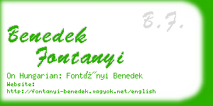 benedek fontanyi business card